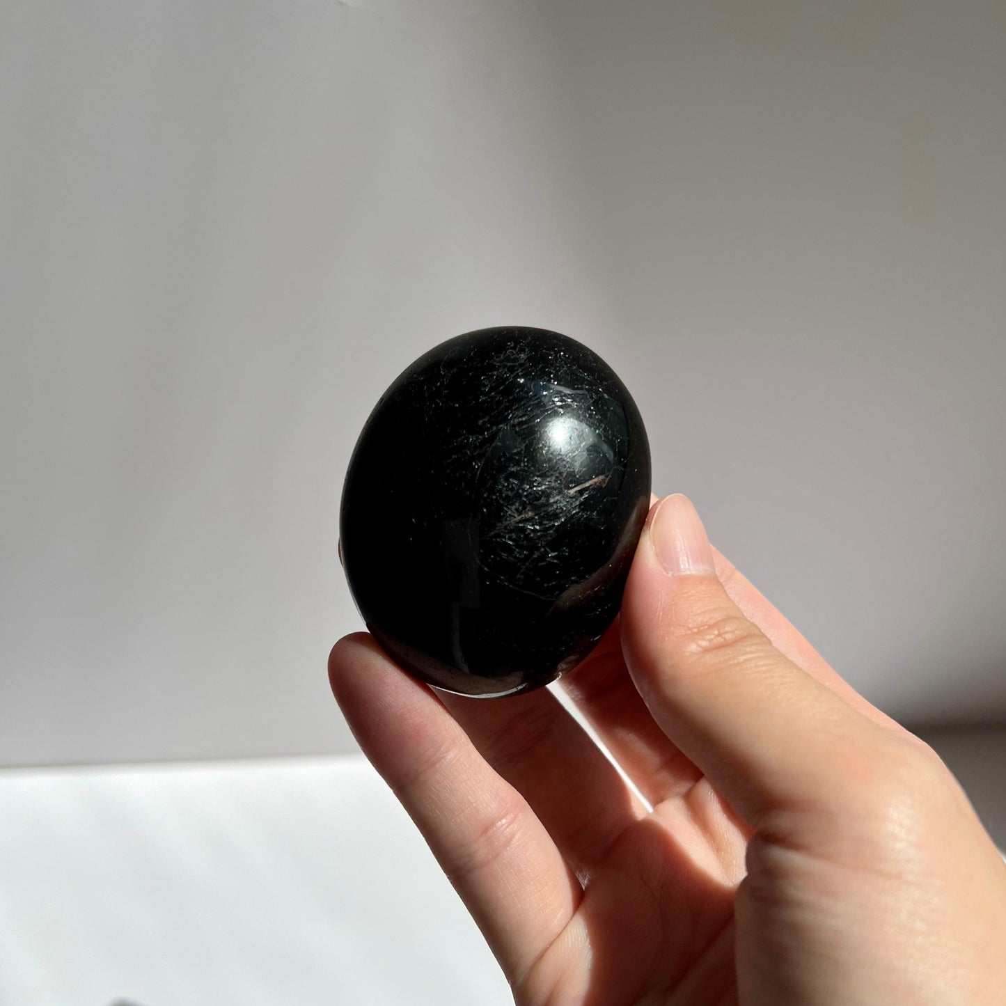 Grounding Protective Black Tourmaline Round Palmstone