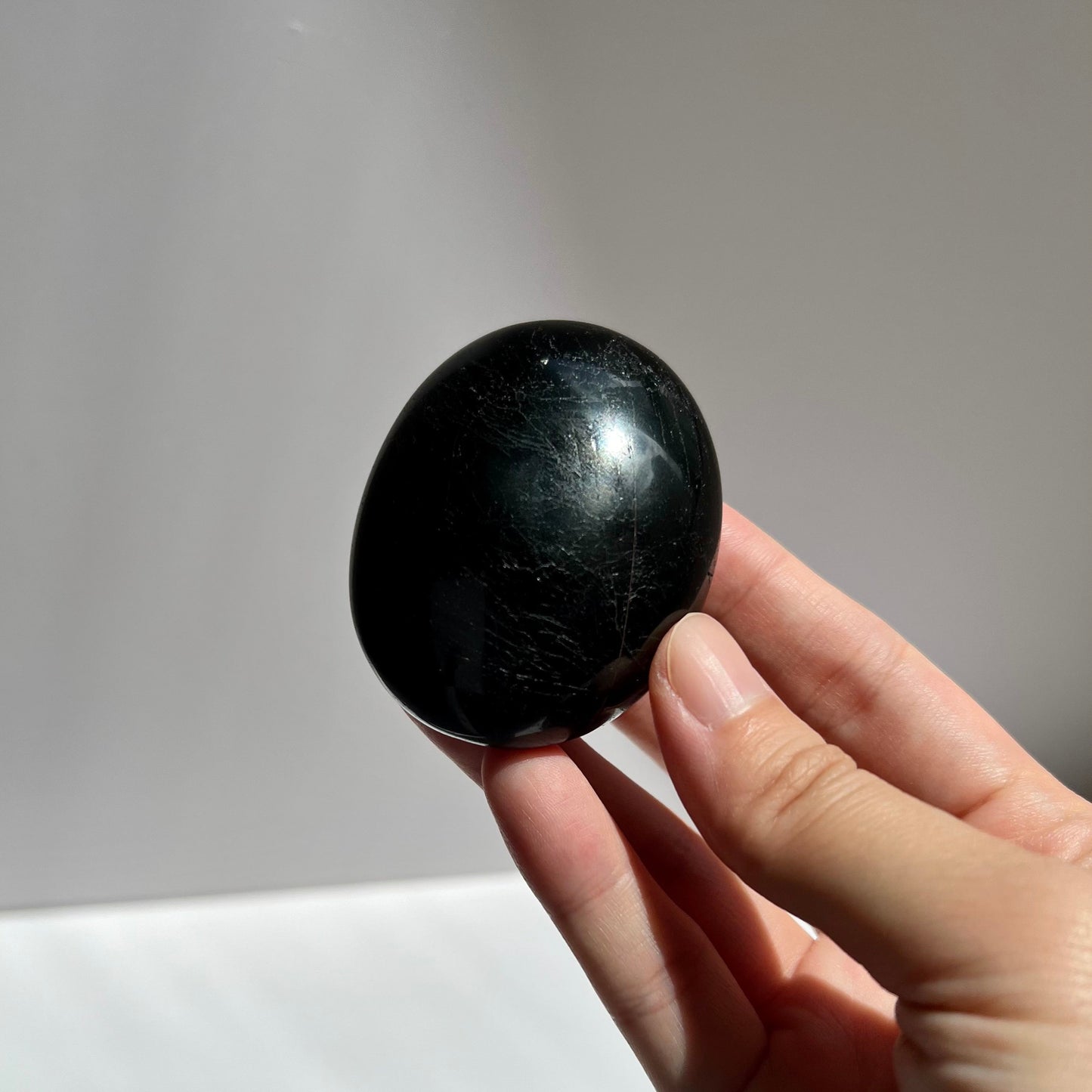 Grounding Protective Black Tourmaline Round Palmstone