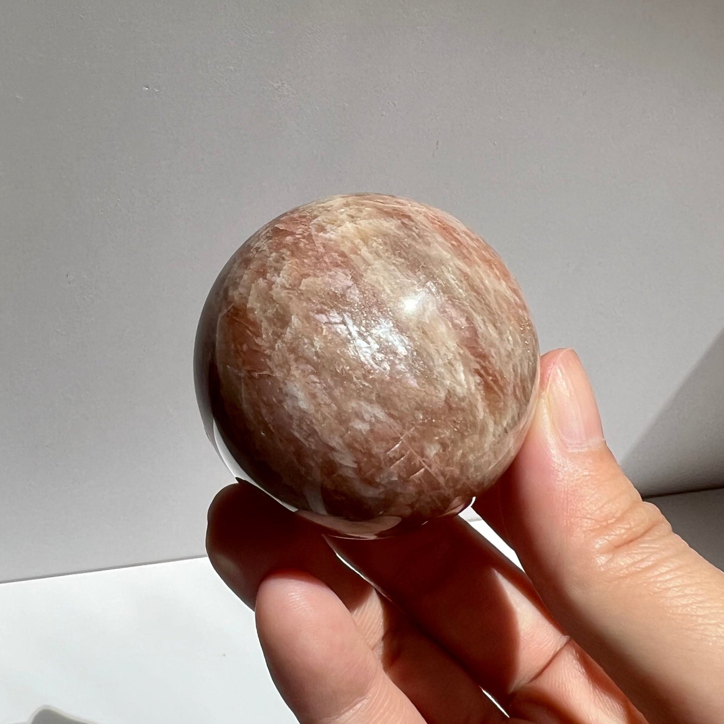 Gold Orange Flash Sunstone Moonstone Small Sphere