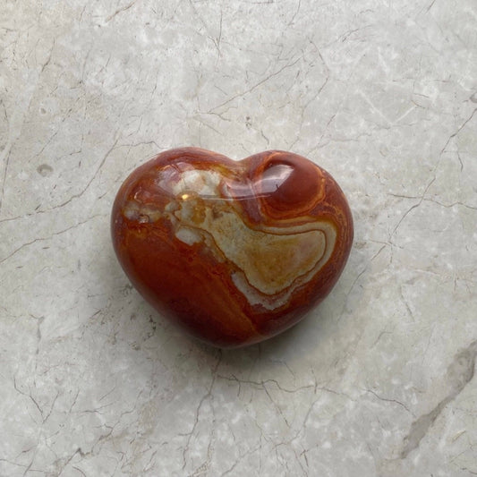 Red Swirls and Patterns Ocean Jasper Puffy Heart