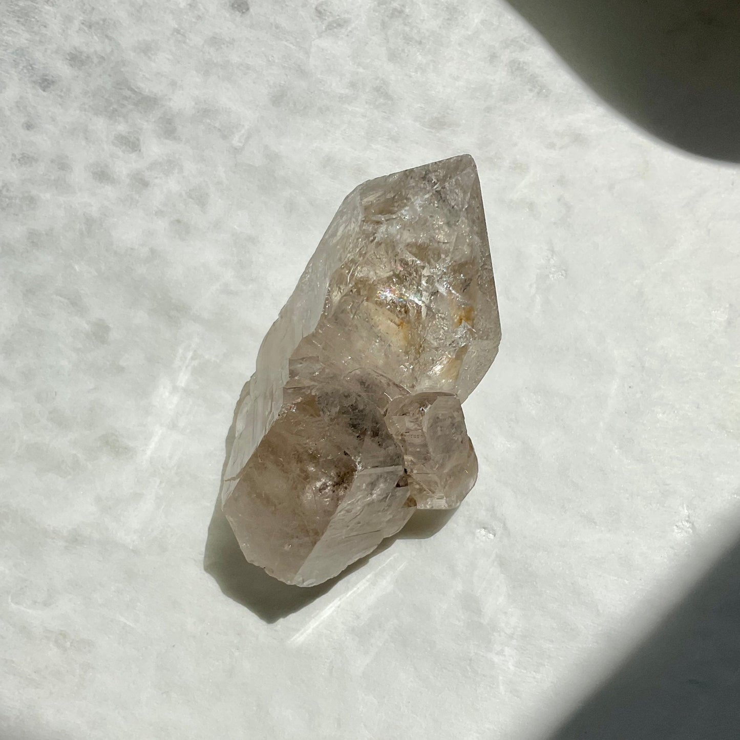 Raw Light Smoky Quartz Crystal Twin Points