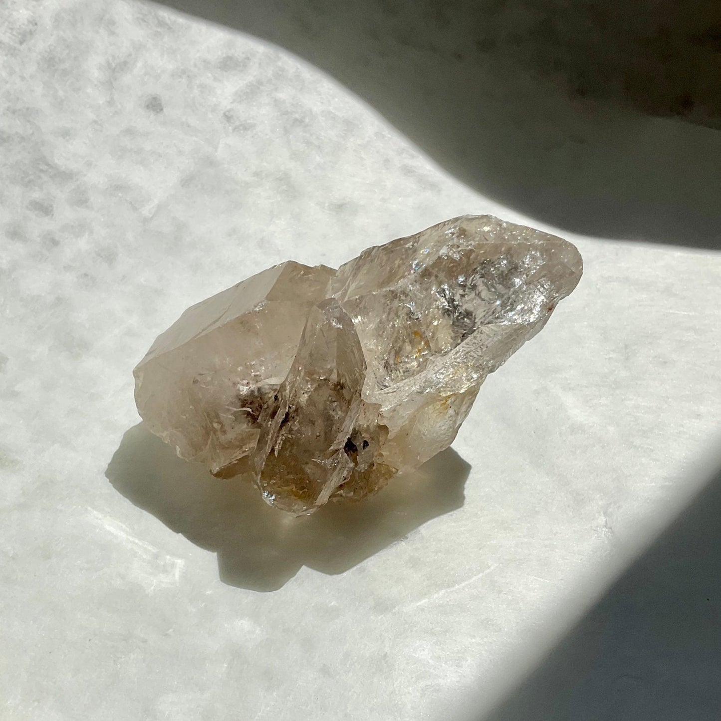 Raw Light Smoky Quartz Crystal Twin Points