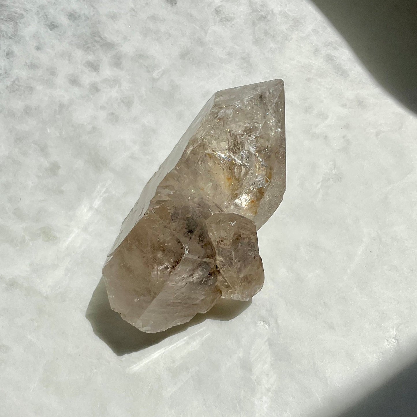 Raw Light Smoky Quartz Crystal Twin Points