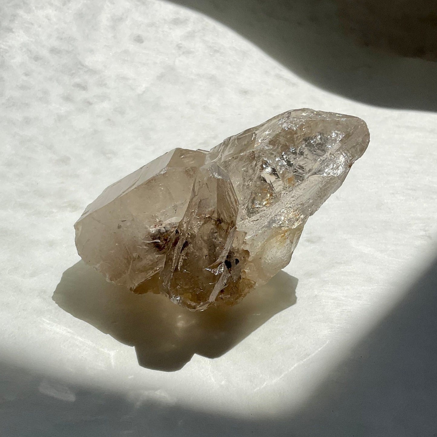 Raw Light Smoky Quartz Crystal Twin Points