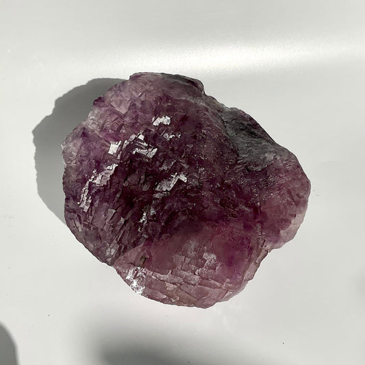 Translucent Pink Purple Stepped Formation Fluorite Raw Specimen