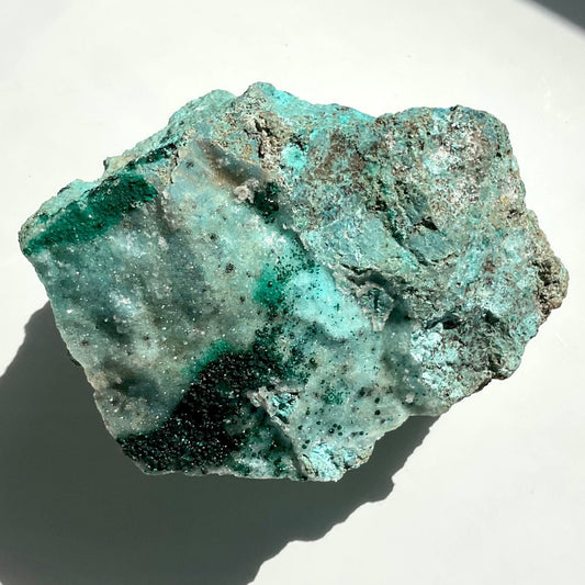 Glittering Raw Druzy Chrysocolla with Malachite Blue Green Specimen