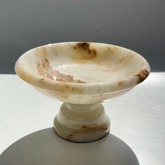 High Footed Statement Maligano Jasper Bowl Display Dish