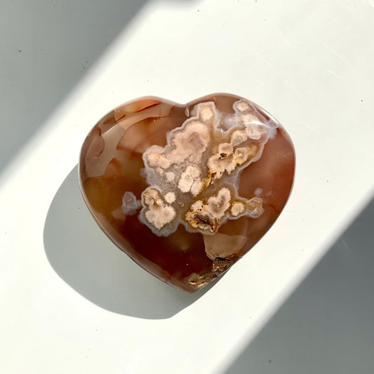 Chubby Flower Sakura Agate Red Heart