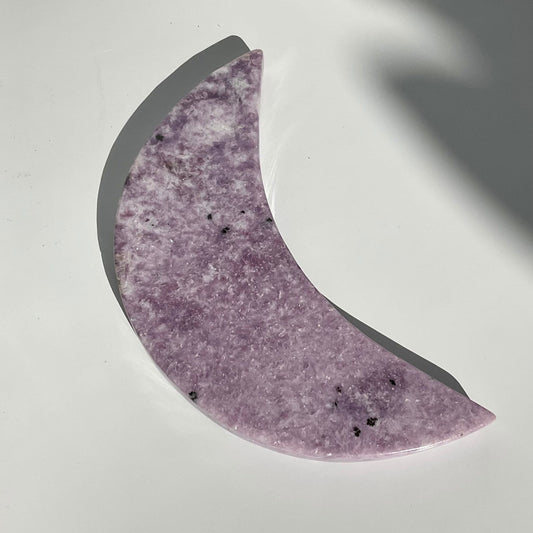 Lepidolite Polished Decor Moon Crescent Shaped Slab