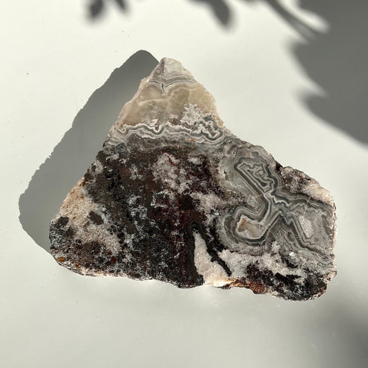 Beautiful Black & White Mexican Lace Agate Raw Slab