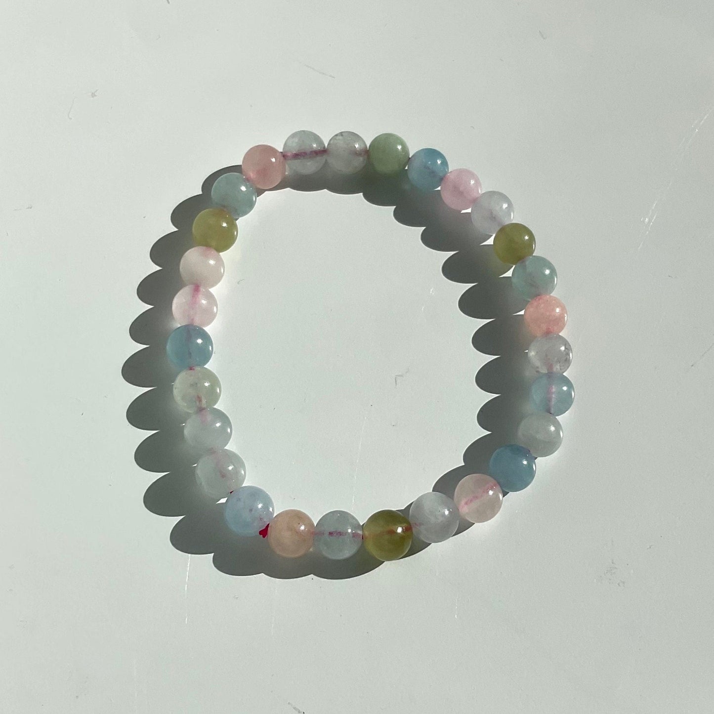 Candy Morganite Crystal Rainbow Bracelet