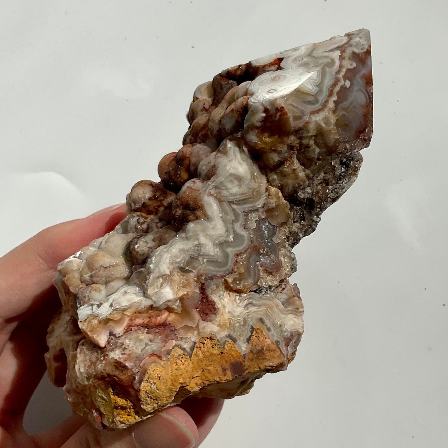 Raw Mexican Lace Agate Botryoidal Freeform with Point