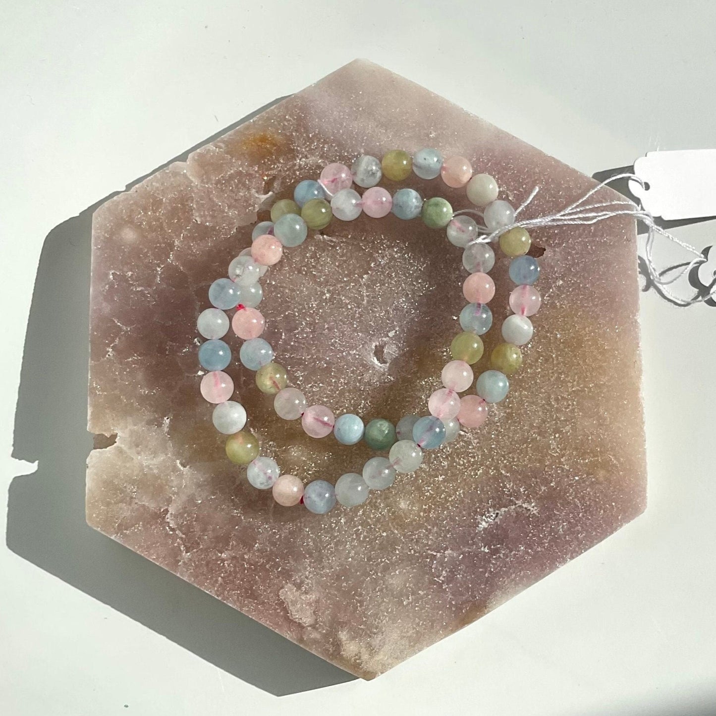 Candy Morganite Crystal Rainbow Bracelet