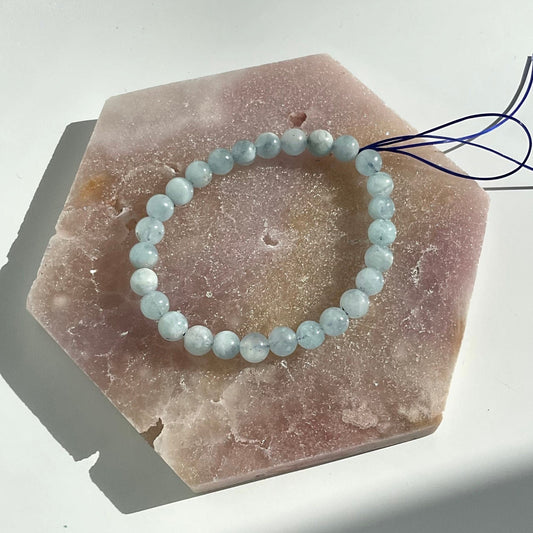 Aquamarine Crystal Blue Beaded Bracelet