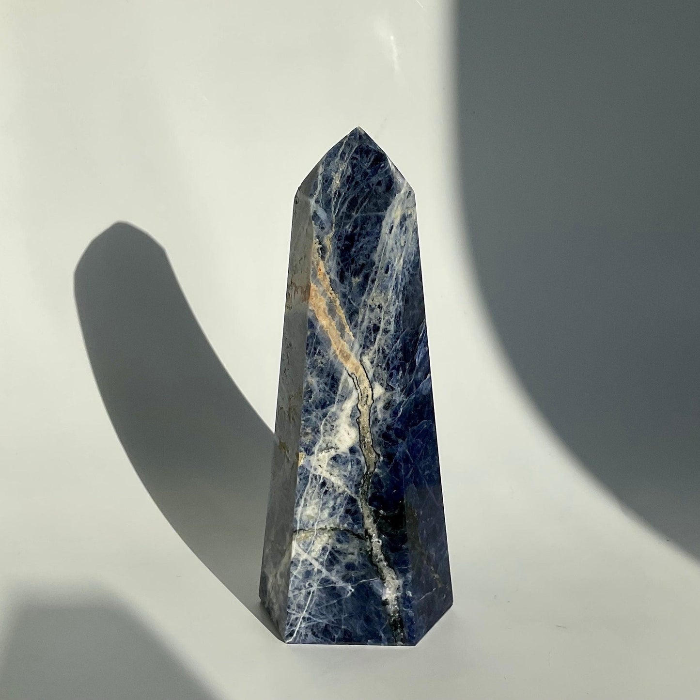 Sodalite Blue White Marble Mix crystal tower