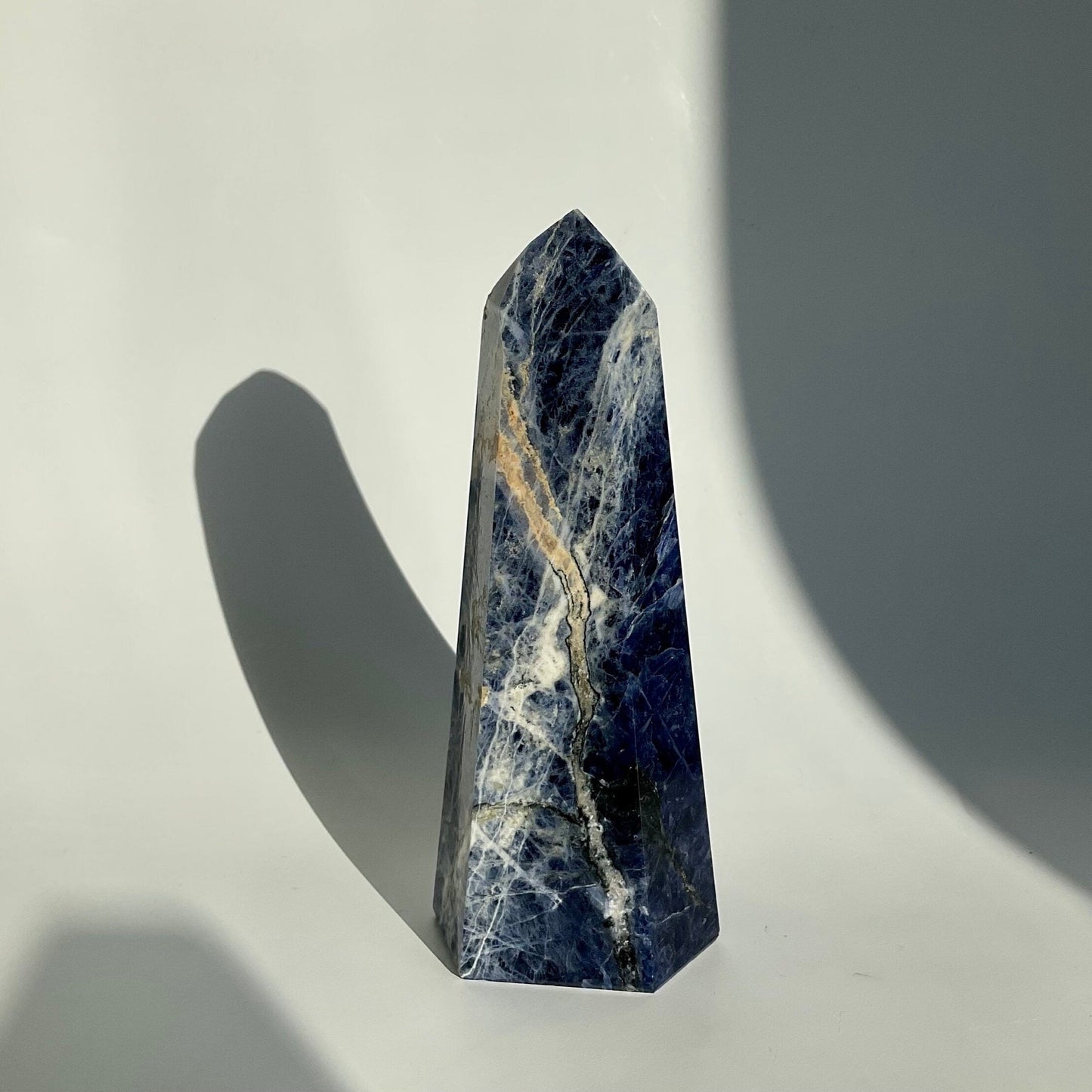 Sodalite Blue White Marble Mix crystal tower