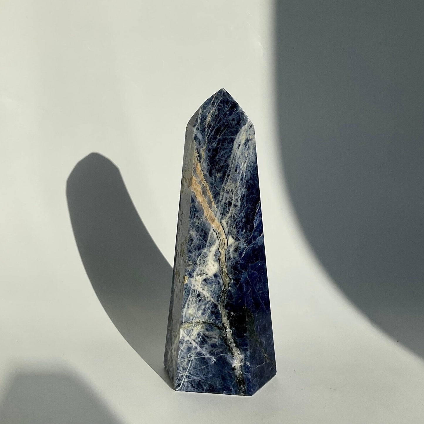 Sodalite Blue White Marble Mix crystal tower