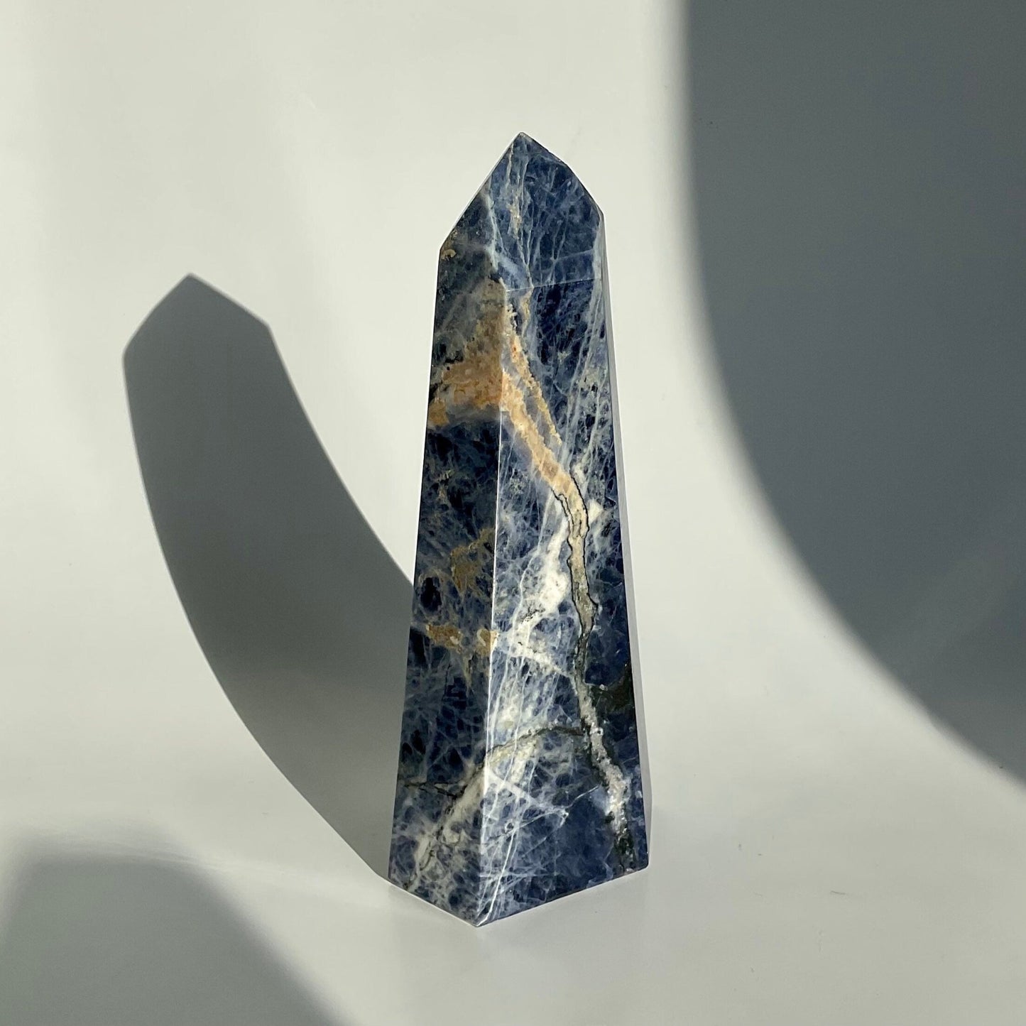 Sodalite Blue White Marble Mix crystal tower