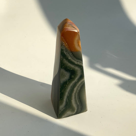 Swirls and Streaks Green Red Orange Pampa Jasper Tower