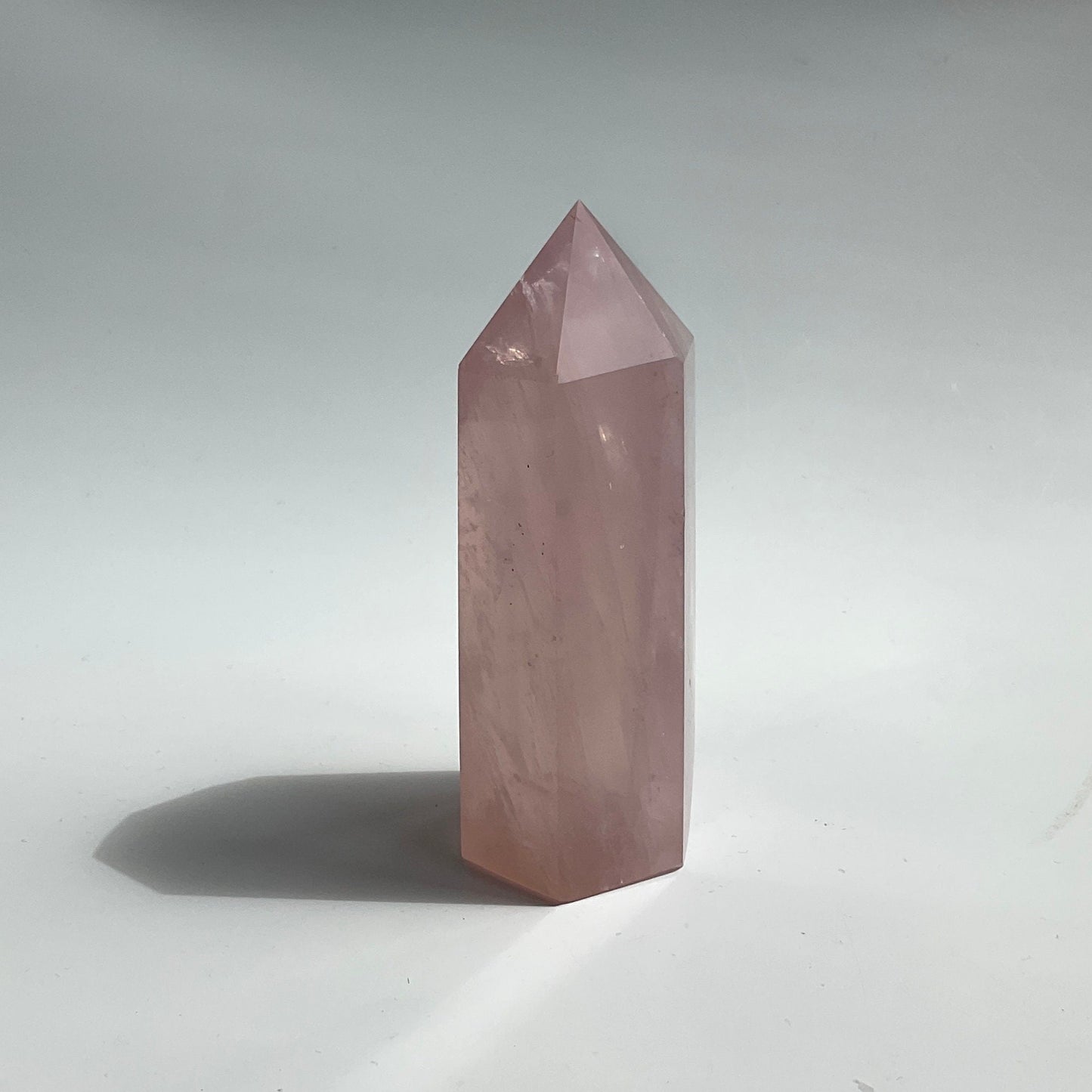 Flashy Sheen Rainbow Gemmy Pink Rose Quartz Tower