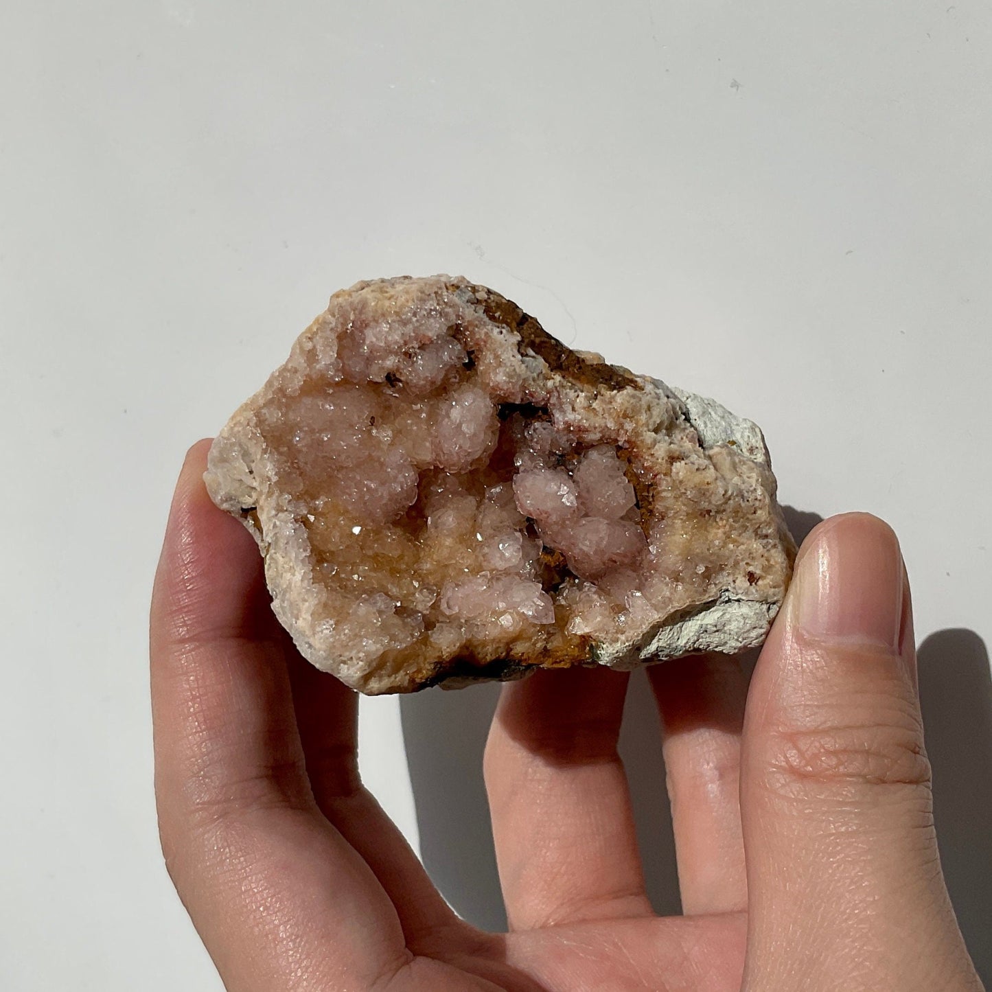 Small Sparkling Pink Amethyst Bubble Druzy Geode