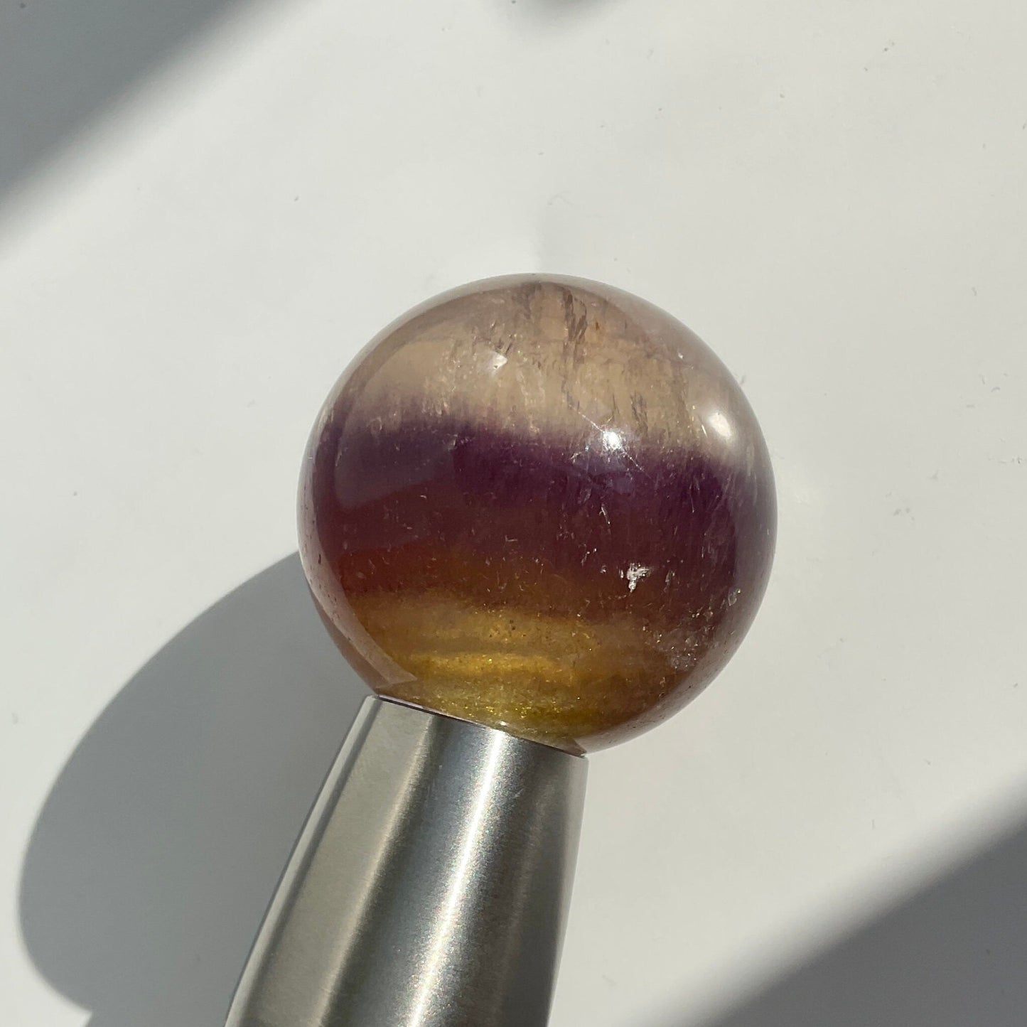 Rare Rainbow Multi Color Purple Pink Yellow Clear Fluorite Sphere