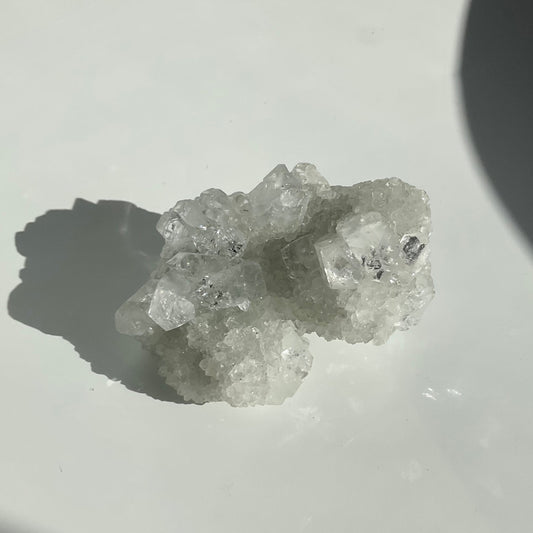 Small High Quality Gem Clear Apophyllite Raw Cluster with stalactite eyes