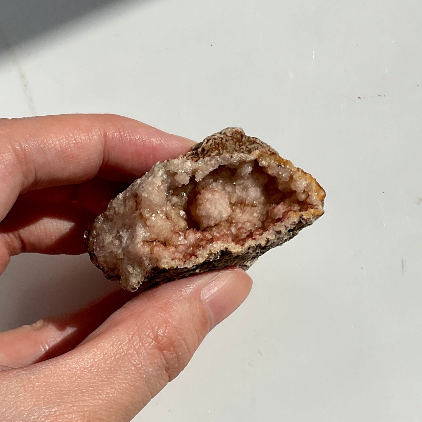 Mini Small Cute Pink Amethyst Bubble Druzy Geode