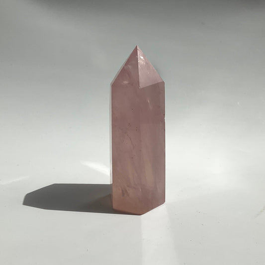 Flashy Sheen Rainbow Gemmy Pink Rose Quartz Tower