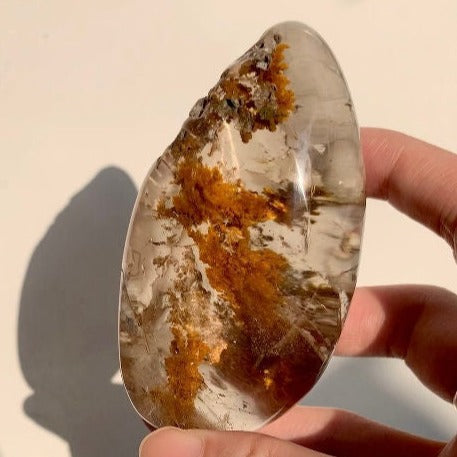 Autumn Vibes Phantom Filled Garden Quartz Lodolite Lens