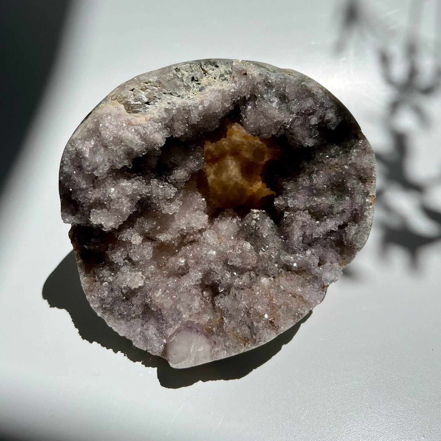 Shimmering Purple Pink Amethyst Druzy Quartz Geode