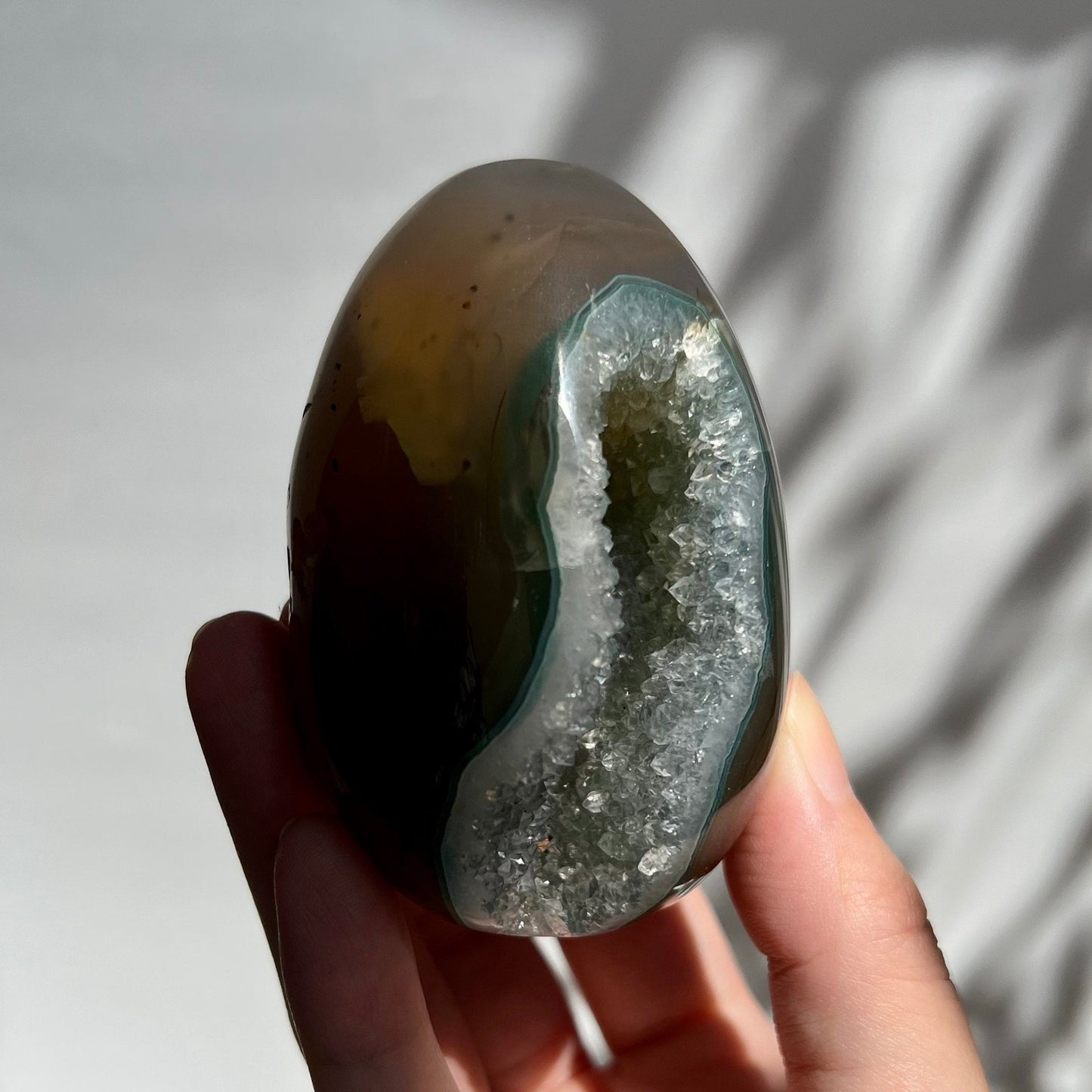 Grey Purple Green Blue Druzy Agate Easter Egg