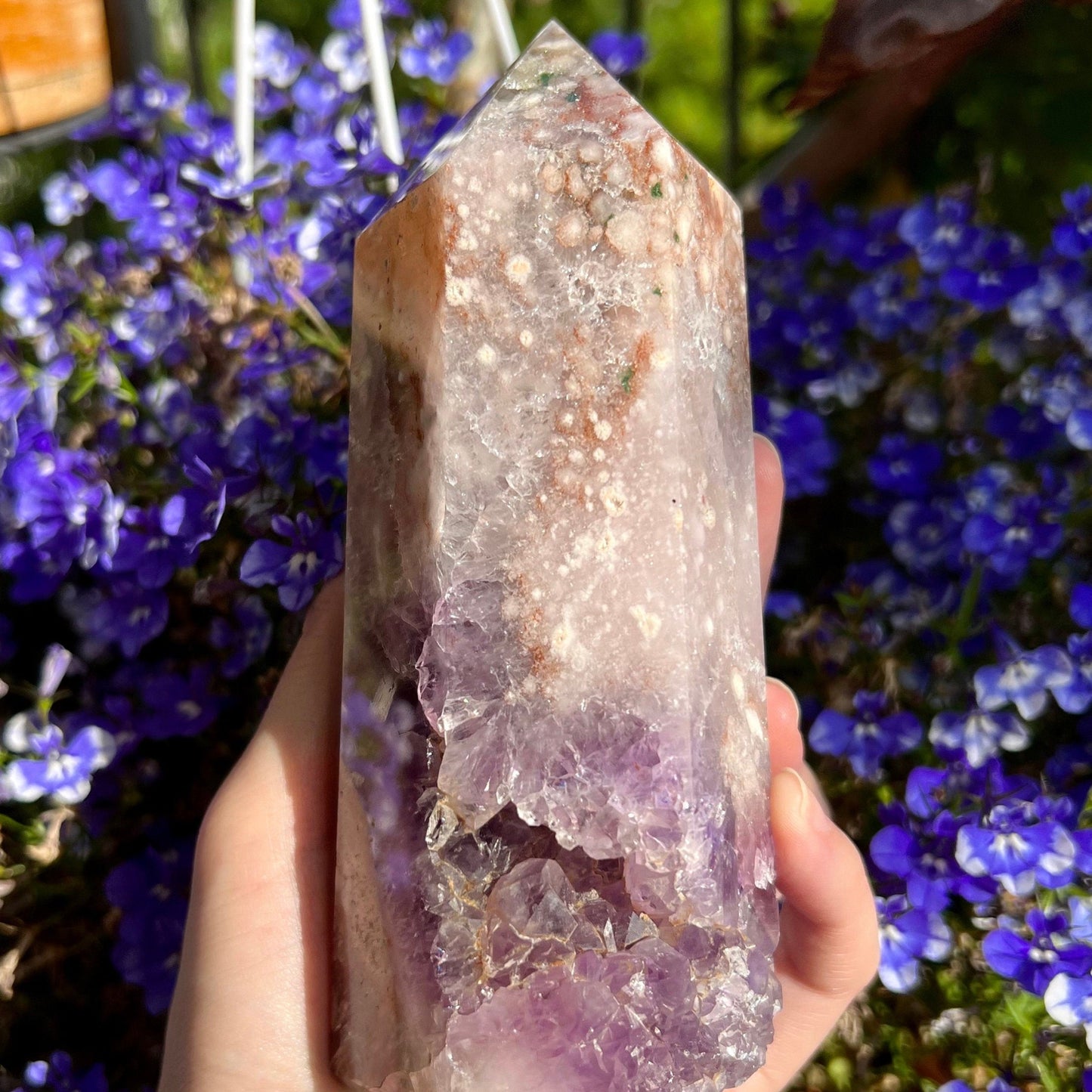 Vibrant Purple Amethyst Flower Agate Pink Amethyst Large Tower