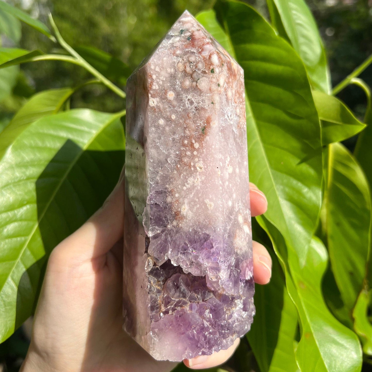 Vibrant Purple Amethyst Flower Agate Pink Amethyst Large Tower