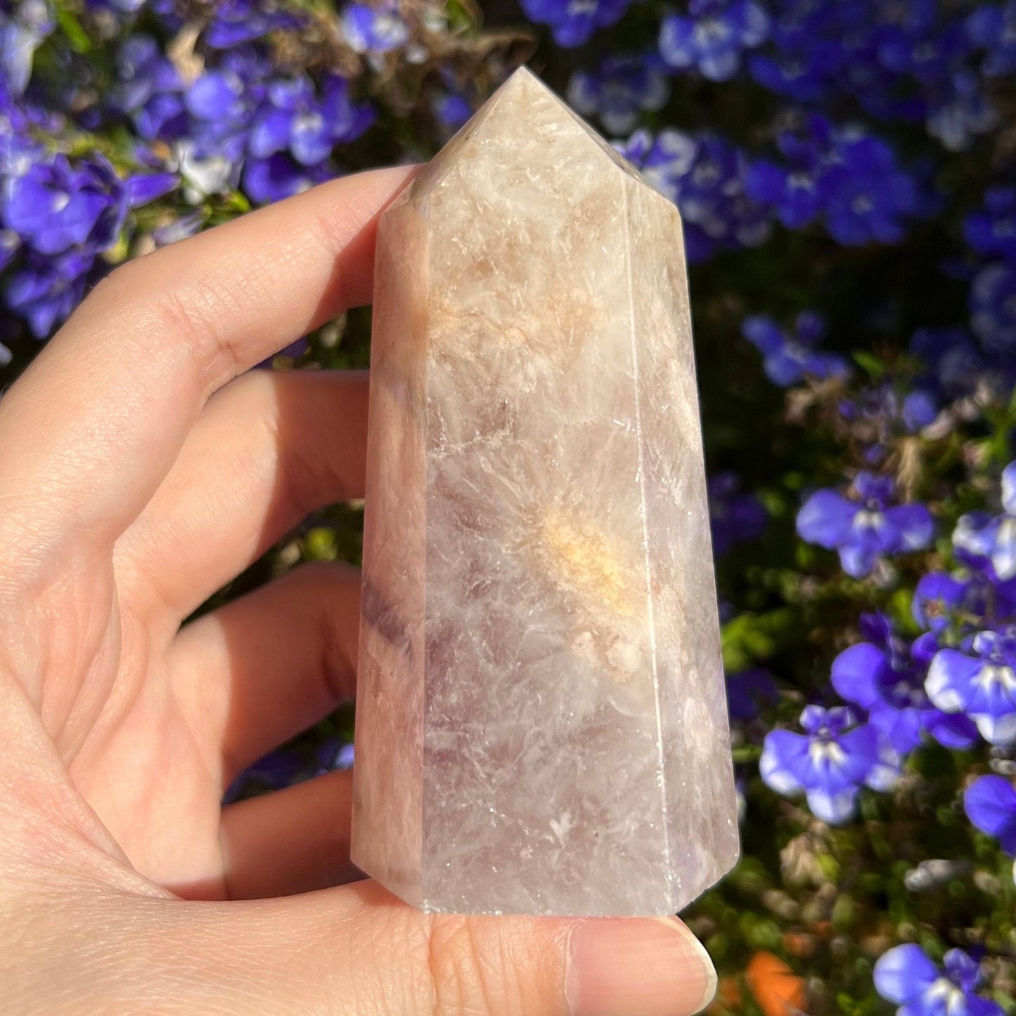 Sweet Purple Amethyst Flower Agate Crystal Tower