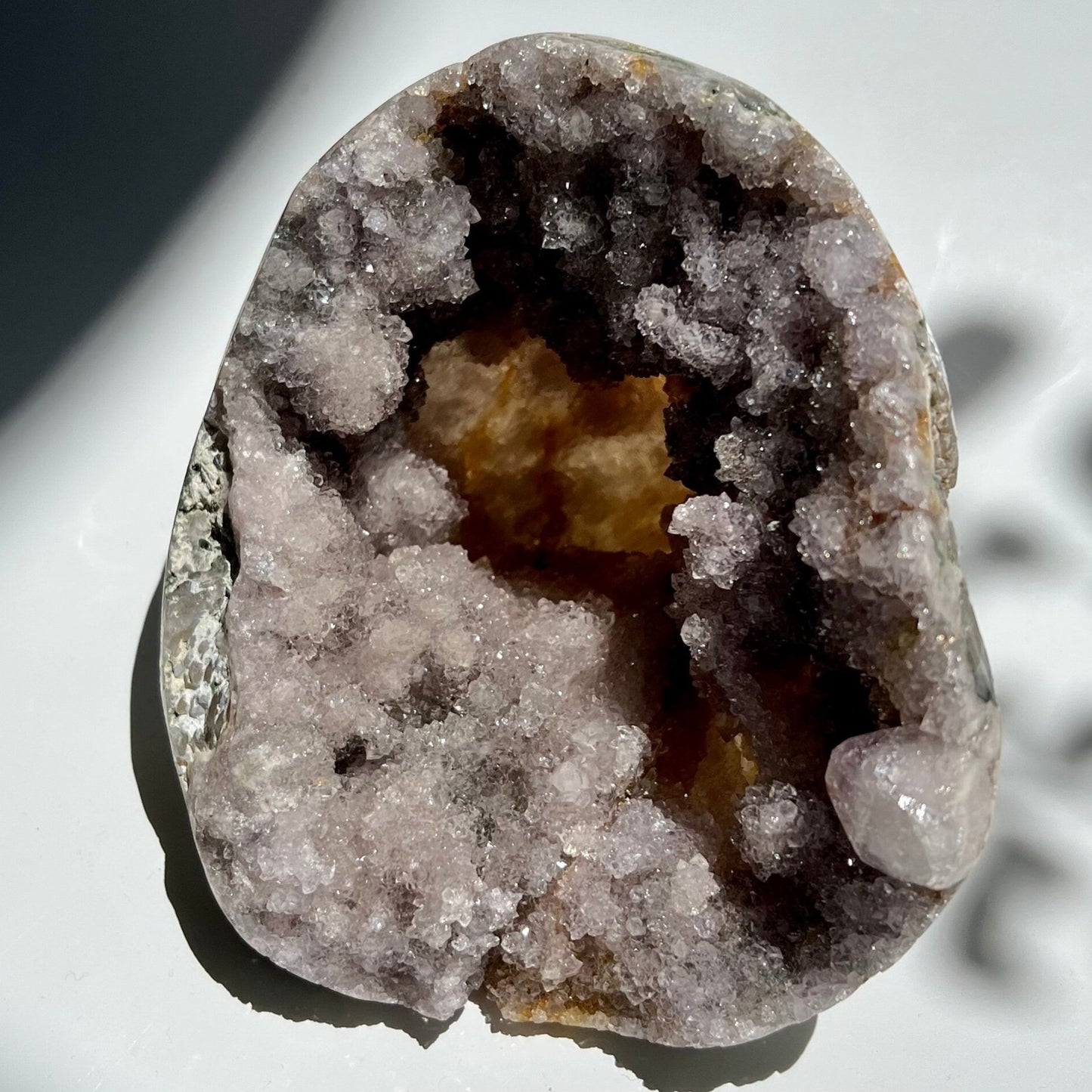 Shimmering Purple Pink Amethyst Druzy Quartz Geode