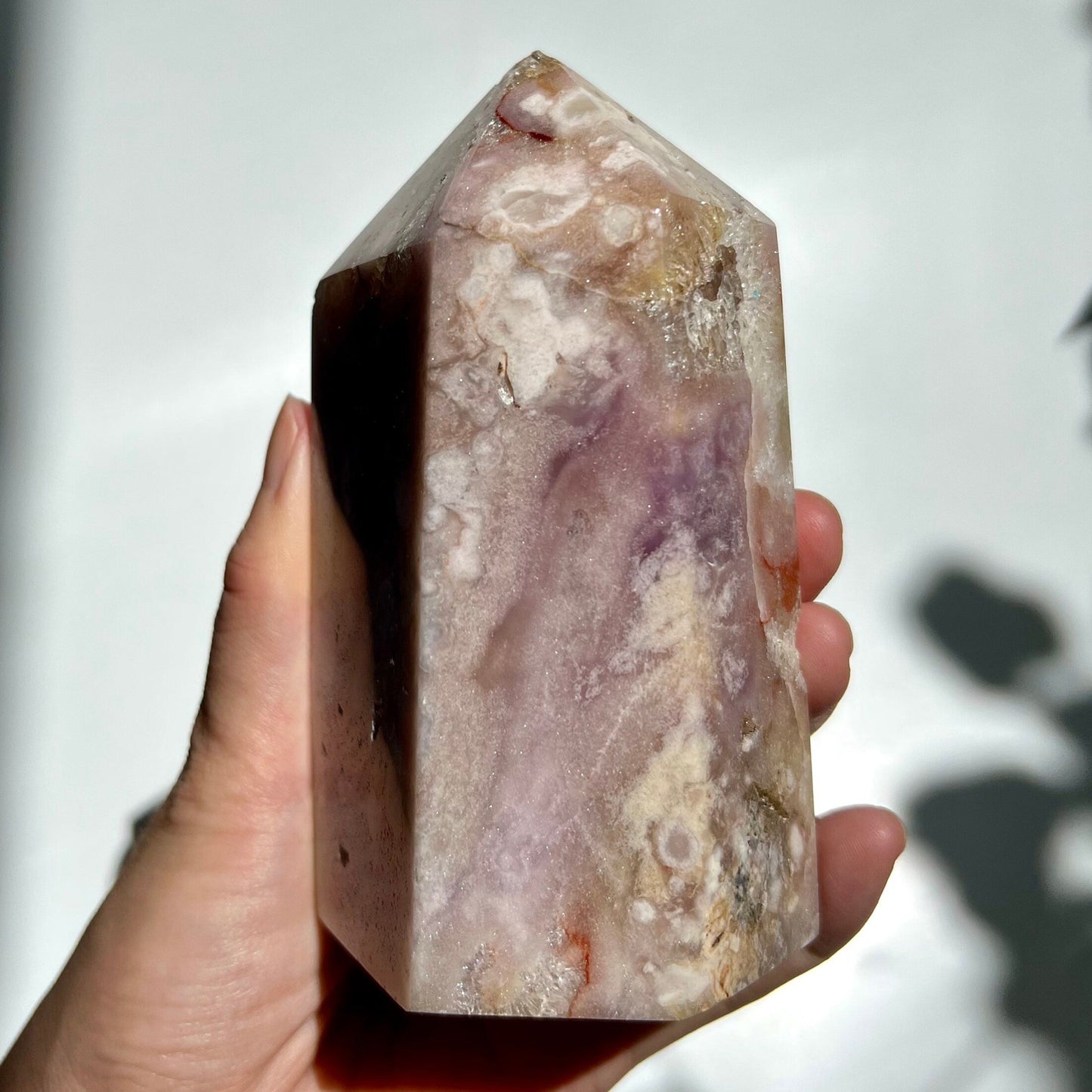 Super Chonky Pink Amethyst Pink Purple Lilac Yellow Rainbow Mix Patterns with Quartz