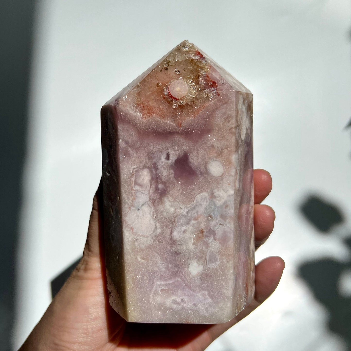 Super Chonky Pink Amethyst Pink Purple Lilac Yellow Rainbow Mix Patterns with Quartz