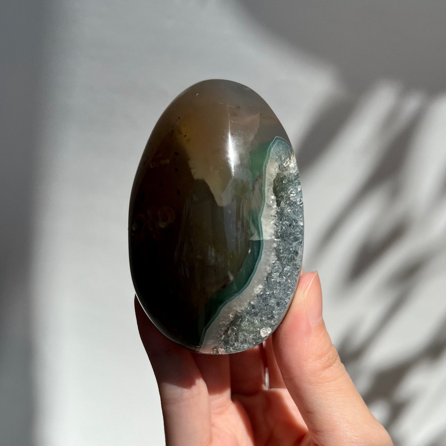 Grey Purple Green Blue Druzy Agate Easter Egg