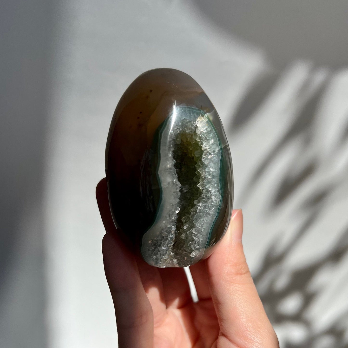 Grey Purple Green Blue Druzy Agate Easter Egg