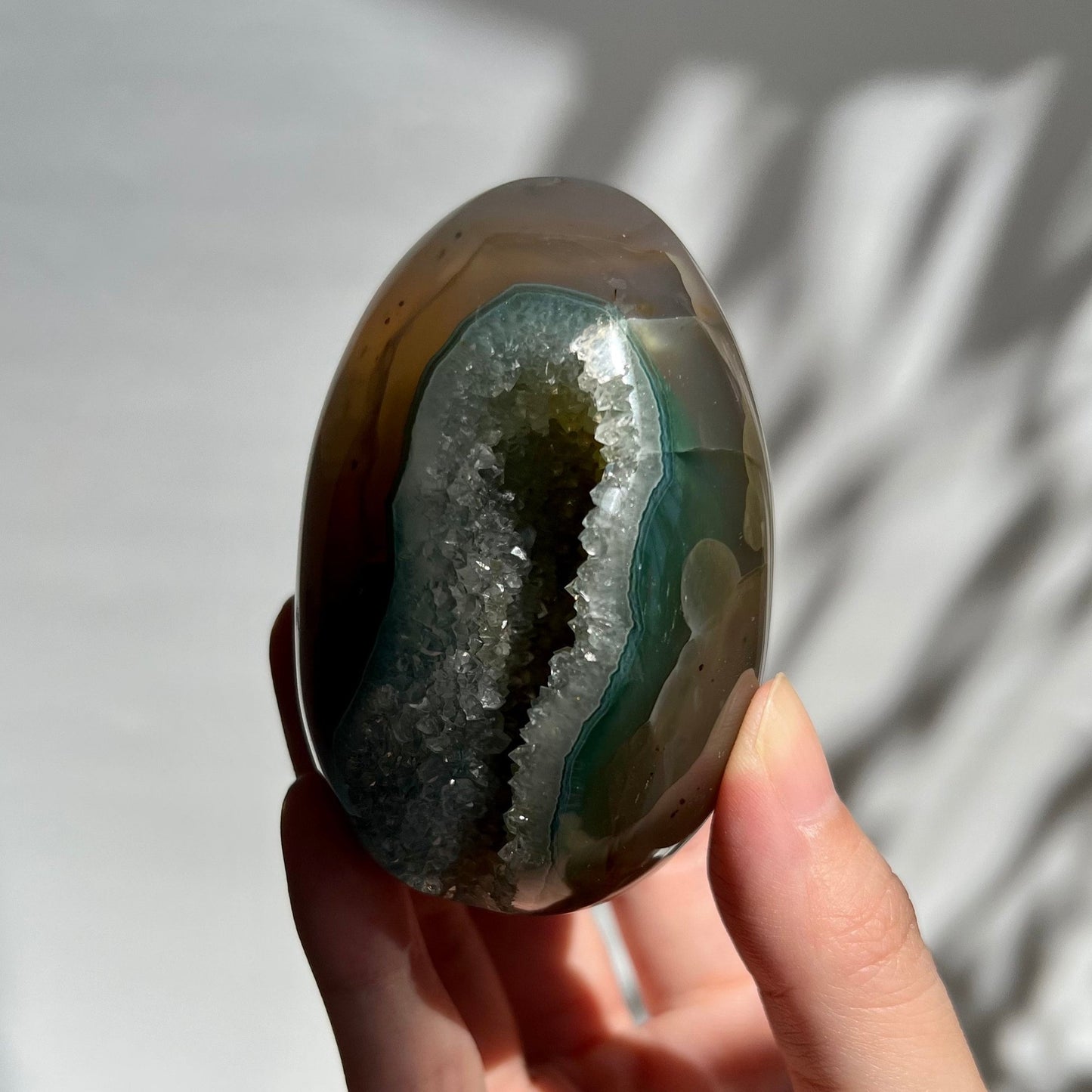 Grey Purple Green Blue Druzy Agate Easter Egg