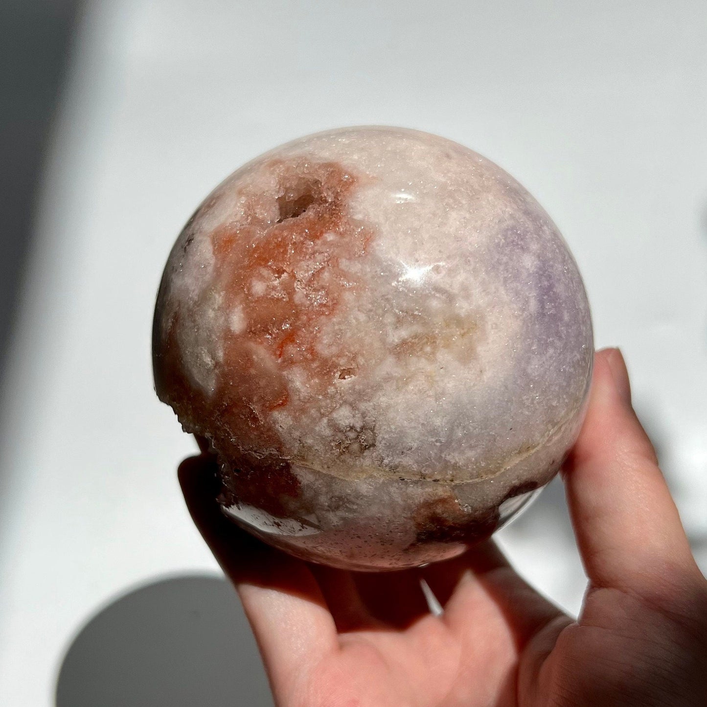 Spring Sakura Pink Amethyst Druzy Crystal Sphere