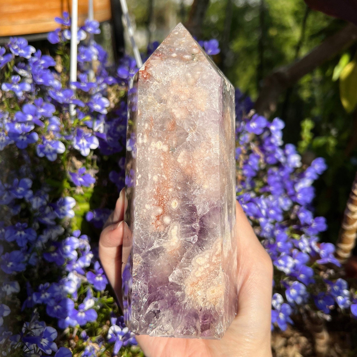 Vibrant Purple Amethyst Flower Agate Pink Amethyst Large Tower