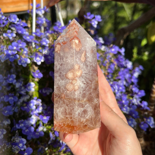 Full Quartz Purple Amethyst Flower Agate Tower