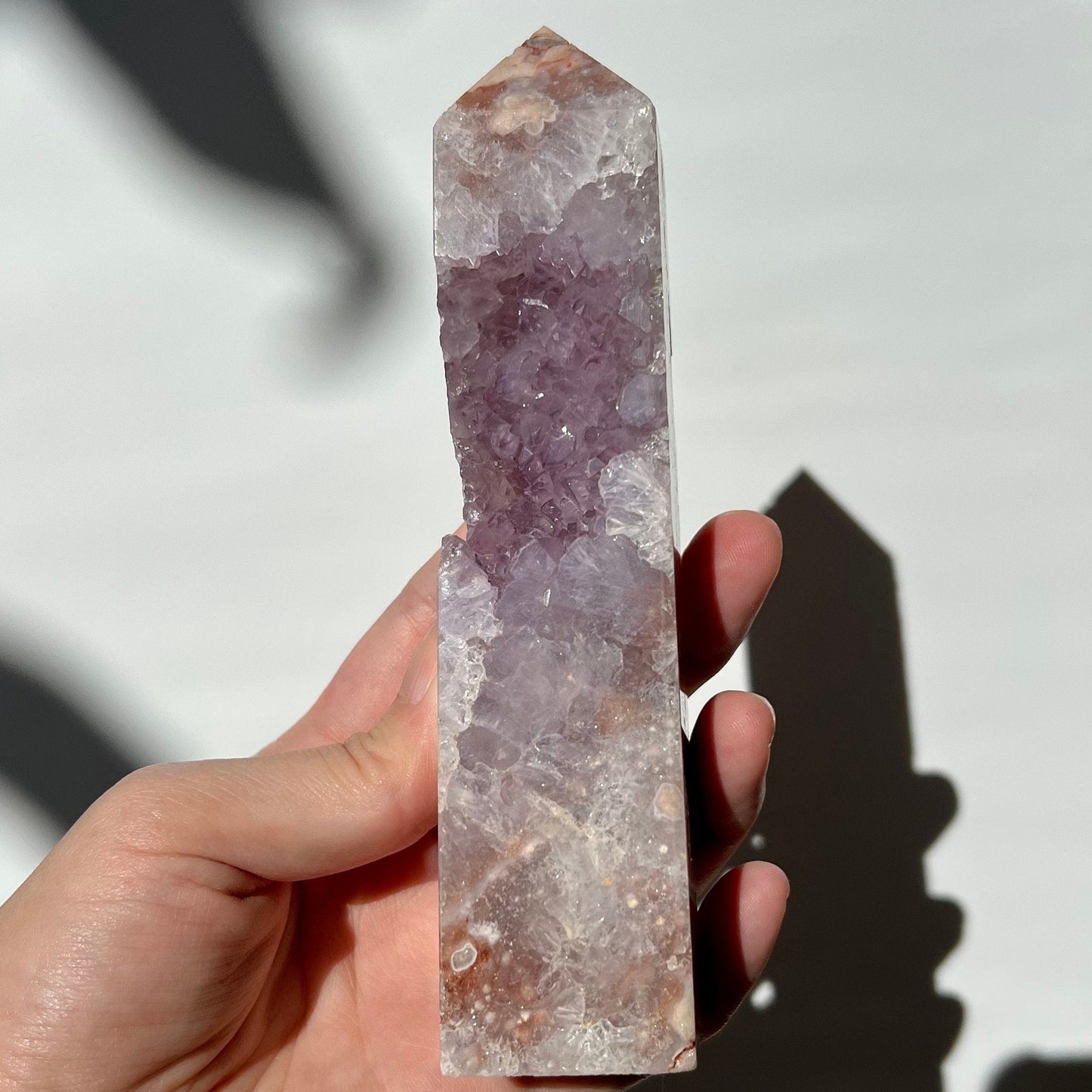 Extra Grade Purple Open Druze Flower Agate Obelisk