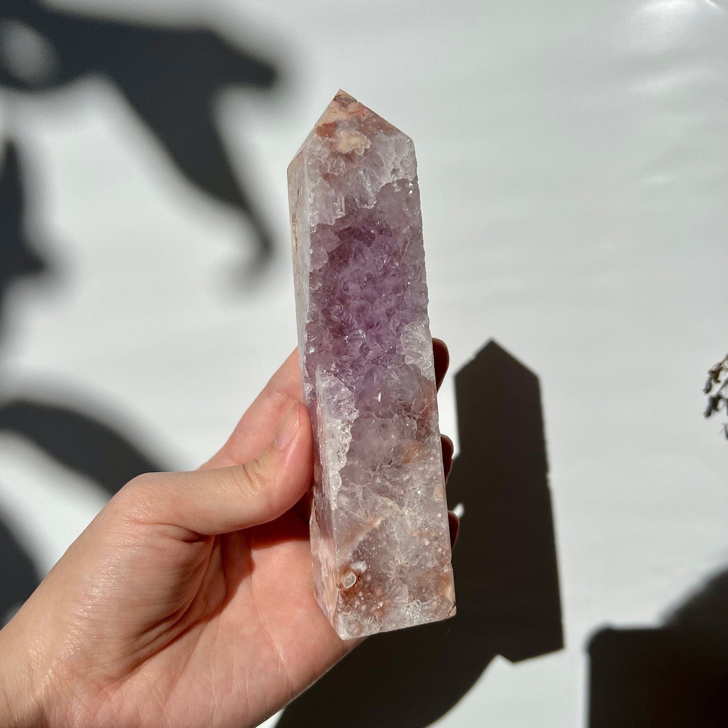 Extra Grade Purple Open Druze Flower Agate Obelisk