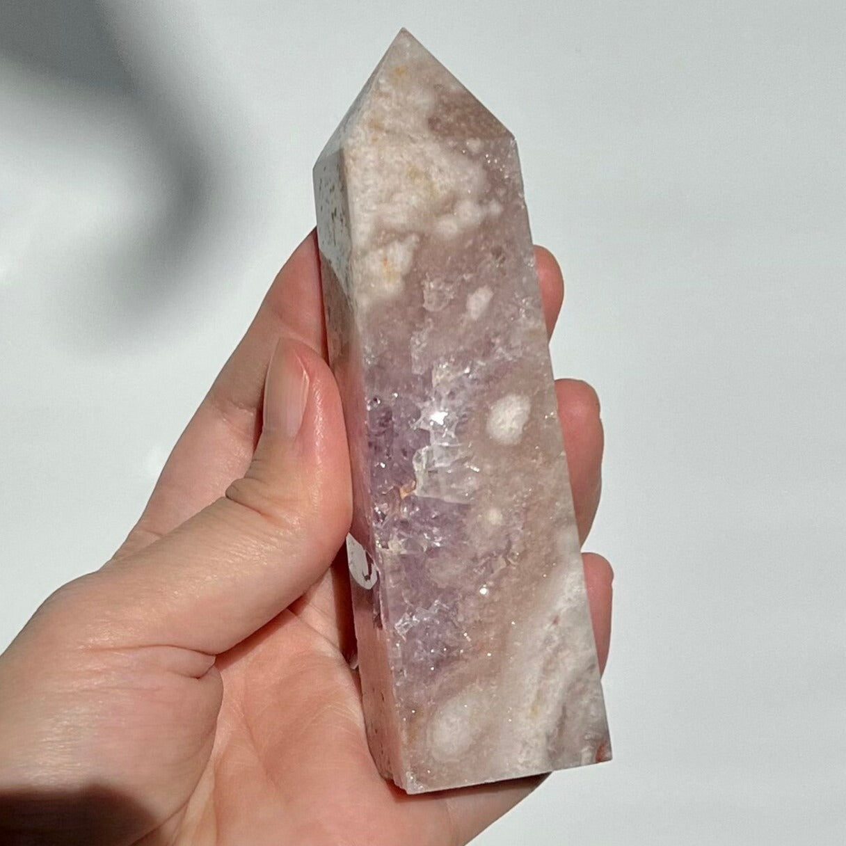 Quartzy Pink Amy Flower Agate Crystal Tower