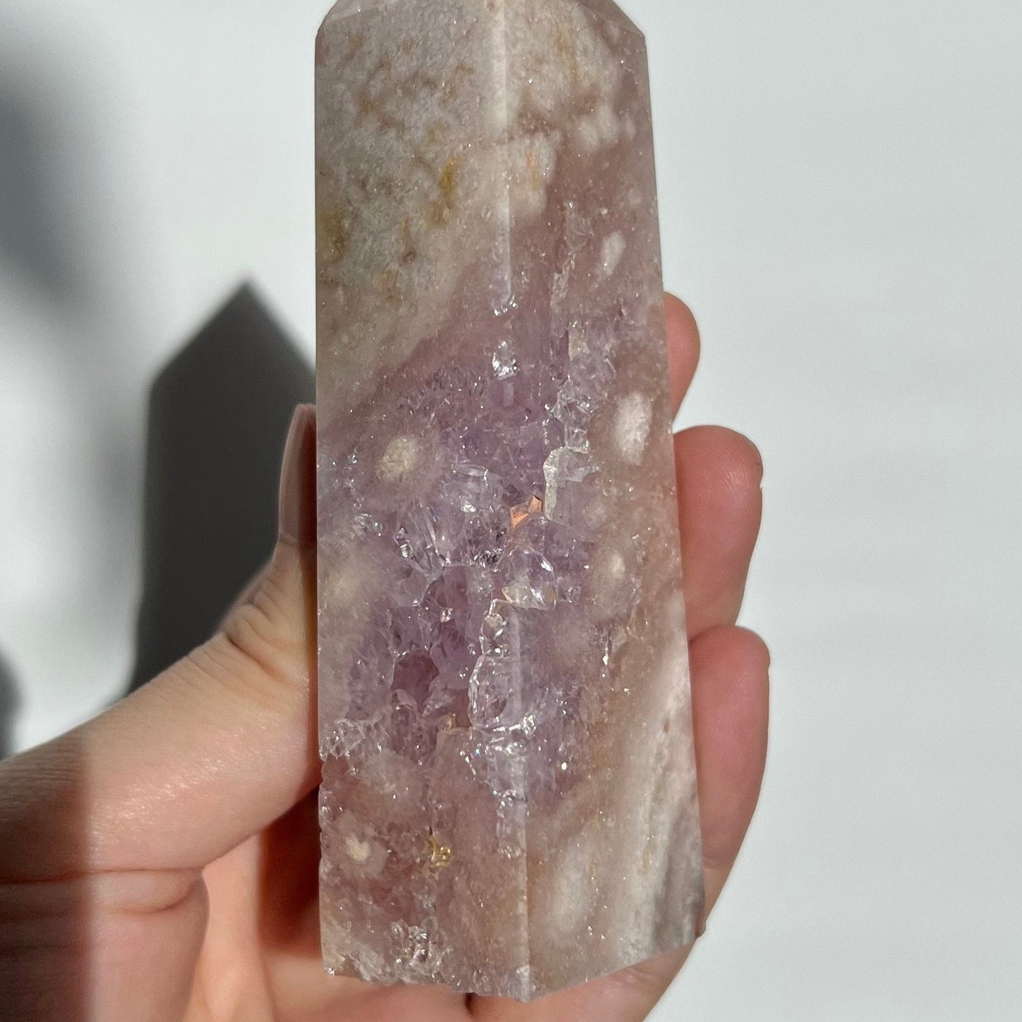 Quartzy Pink Amy Flower Agate Crystal Tower