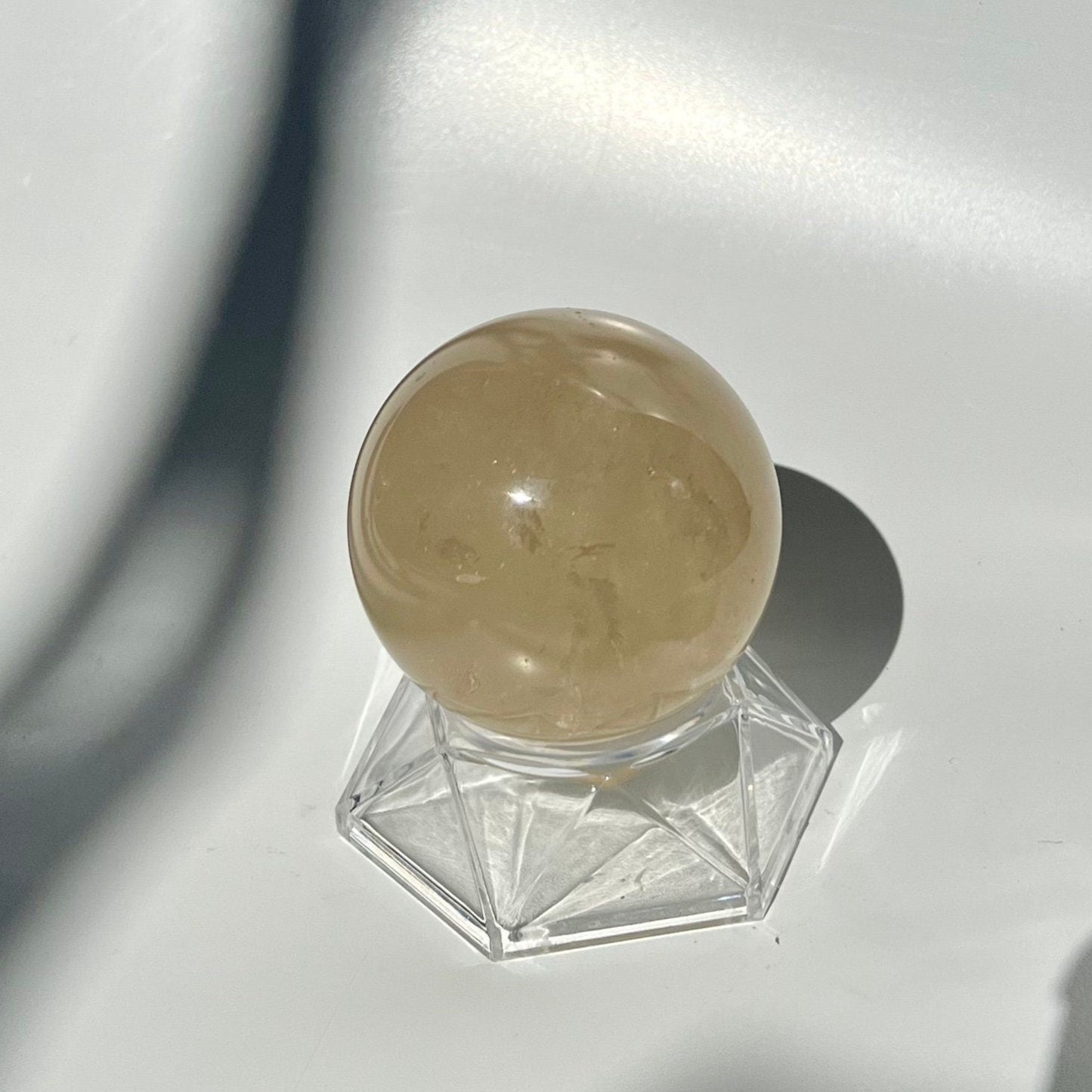 Natural Brazilian Honey Citrine Sphere with rainbows