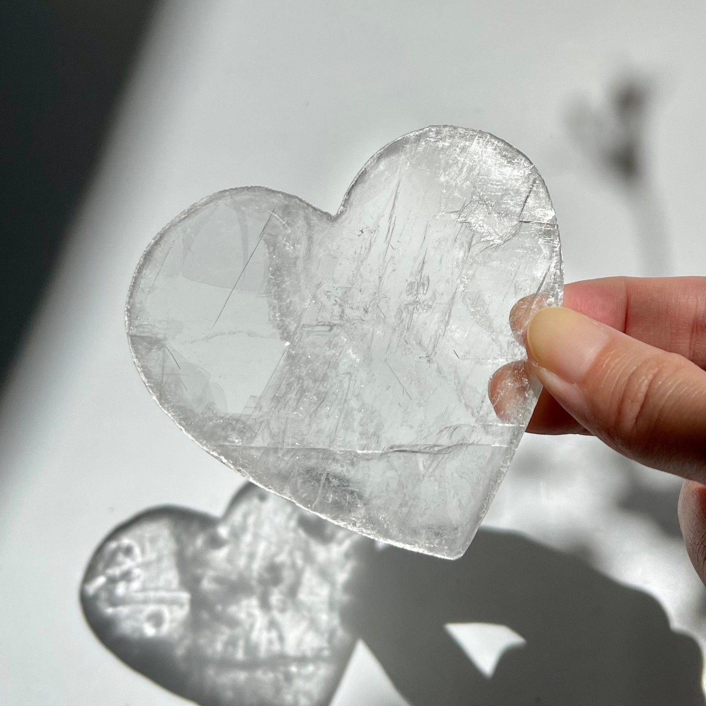 Heart Shaped Selenite Cleansing Slab Coaster